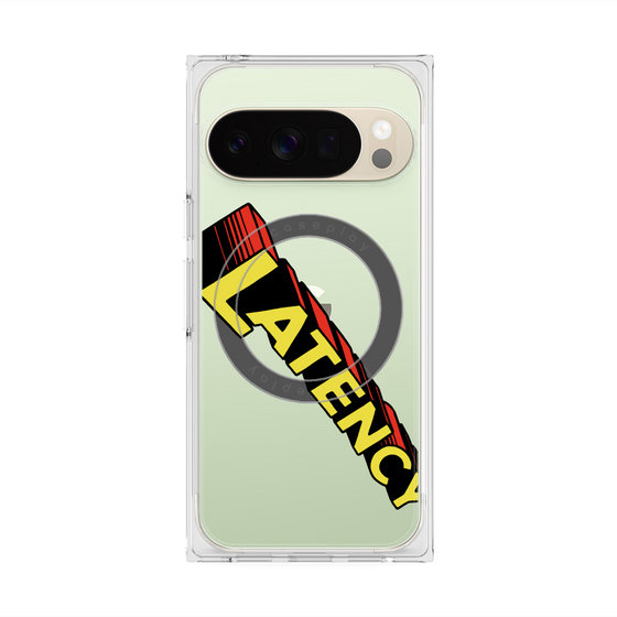 プレミアムスクエアケース with Pixelsnap［ LATENCY - Rock logo - Clear ］