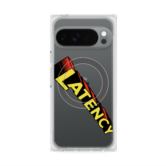 プレミアムスクエアケース with Pixelsnap［ LATENCY - Rock logo - Clear ］