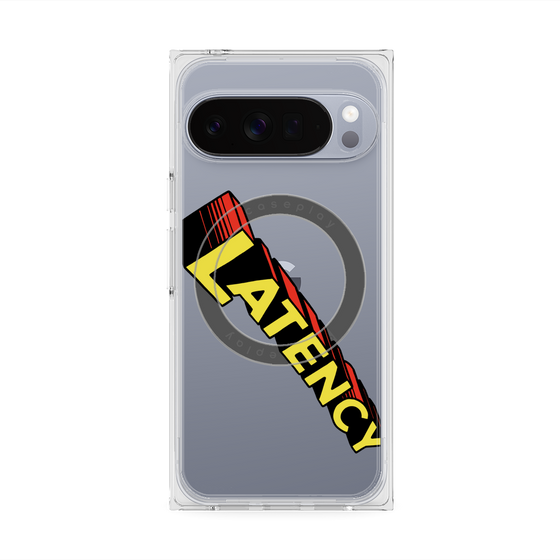 プレミアムスクエアケース with Pixelsnap［ LATENCY - Rock logo - Clear ］