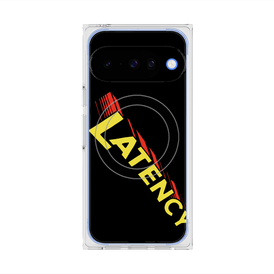プレミアムスクエアケース with Pixelsnap［ LATENCY - Rock logo - Black ］