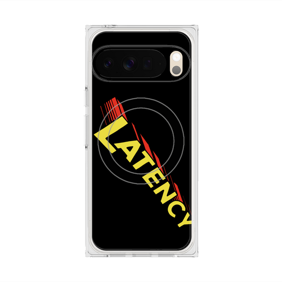 プレミアムスクエアケース with Pixelsnap［ LATENCY - Rock logo - Black ］
