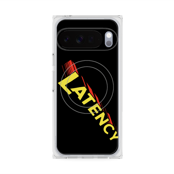 プレミアムスクエアケース with Pixelsnap［ LATENCY - Rock logo - Black ］