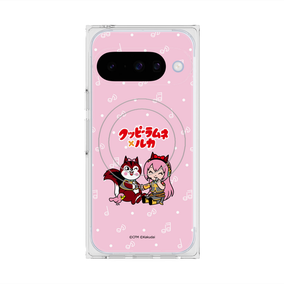 プレミアムスクエアケース with Pixelsnap［ 初音ミク×クッピーラムネ - 巡音ルカ×ラム - デフォルメイラスト ］