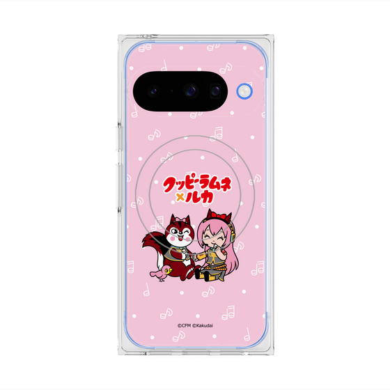 プレミアムスクエアケース with Pixelsnap［ 初音ミク×クッピーラムネ - 巡音ルカ×ラム - デフォルメイラスト ］