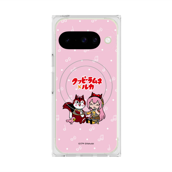 プレミアムスクエアケース with Pixelsnap［ 初音ミク×クッピーラムネ - 巡音ルカ×ラム - デフォルメイラスト ］