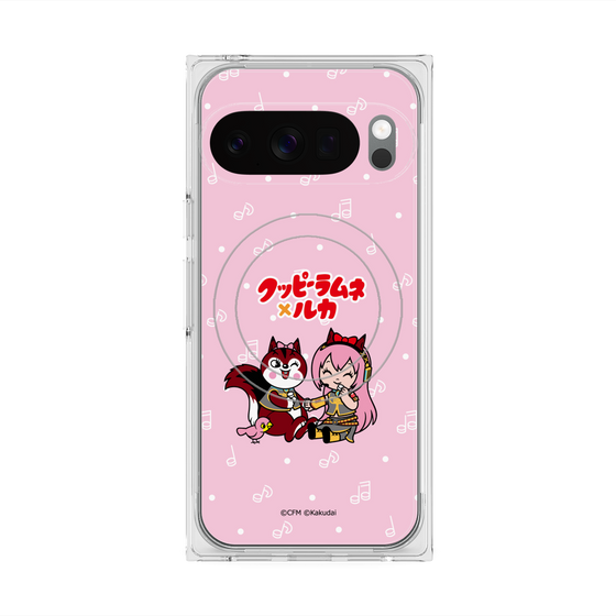 プレミアムスクエアケース with Pixelsnap［ 初音ミク×クッピーラムネ - 巡音ルカ×ラム - デフォルメイラスト ］
