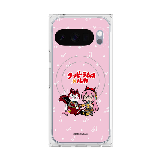 プレミアムスクエアケース with Pixelsnap［ 初音ミク×クッピーラムネ - 巡音ルカ×ラム - デフォルメイラスト ］