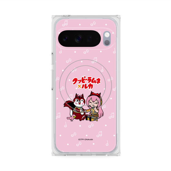 プレミアムスクエアケース with Pixelsnap［ 初音ミク×クッピーラムネ - 巡音ルカ×ラム - デフォルメイラスト ］