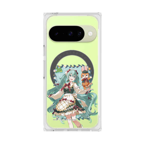 プレミアムスクエアケース with Pixelsnap［ 初音ミク×クッピーラムネ - 初音ミク×クッピー - 等身イラスト1 ］