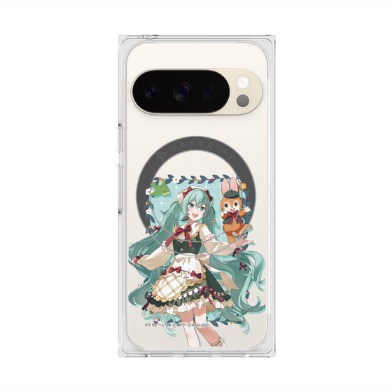 プレミアムスクエアケース with Pixelsnap［ 初音ミク×クッピーラムネ - 初音ミク×クッピー - 等身イラスト1 ］