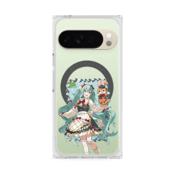 プレミアムスクエアケース with Pixelsnap［ 初音ミク×クッピーラムネ - 初音ミク×クッピー - 等身イラスト1 ］