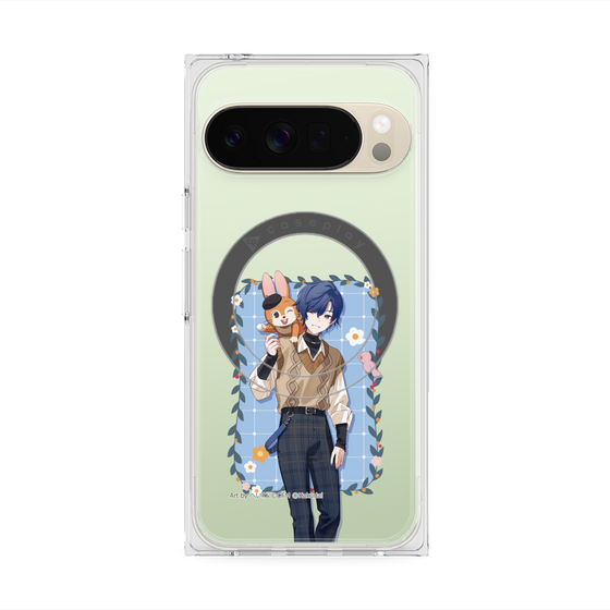 プレミアムスクエアケース with Pixelsnap［ 初音ミク×クッピーラムネ - KAITO×クッピー - 等身イラスト1 ］