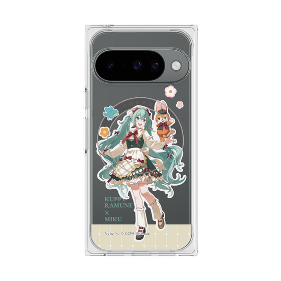 プレミアムスクエアケース with Pixelsnap［ 初音ミク×クッピーラムネ - 初音ミク×クッピー - 等身イラスト2 ］
