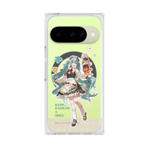 プレミアムスクエアケース with Pixelsnap［ 初音ミク×クッピーラムネ - 初音ミク×クッピー - 等身イラスト2 ］