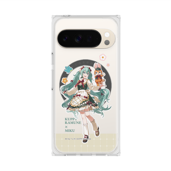 プレミアムスクエアケース with Pixelsnap［ 初音ミク×クッピーラムネ - 初音ミク×クッピー - 等身イラスト2 ］