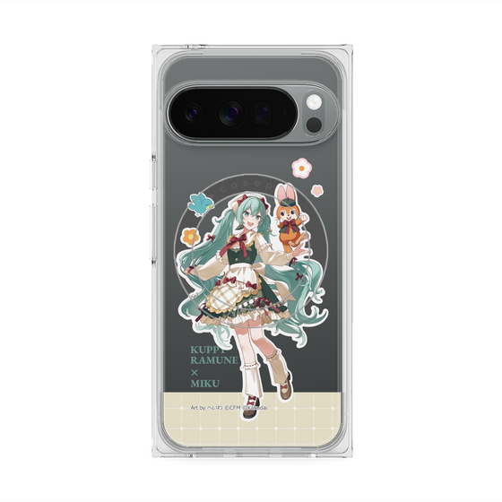 プレミアムスクエアケース with Pixelsnap［ 初音ミク×クッピーラムネ - 初音ミク×クッピー - 等身イラスト2 ］
