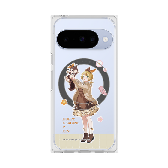 プレミアムスクエアケース with Pixelsnap［ 初音ミク×クッピーラムネ - 鏡音リン×ラム - 等身イラスト2 ］