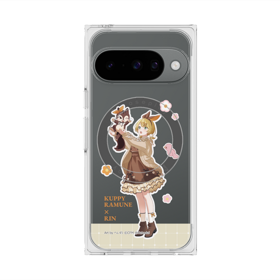 プレミアムスクエアケース with Pixelsnap［ 初音ミク×クッピーラムネ - 鏡音リン×ラム - 等身イラスト2 ］
