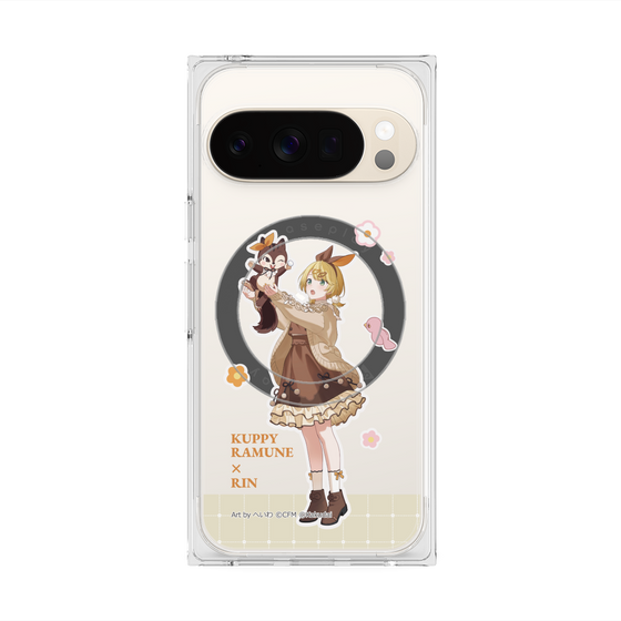 プレミアムスクエアケース with Pixelsnap［ 初音ミク×クッピーラムネ - 鏡音リン×ラム - 等身イラスト2 ］