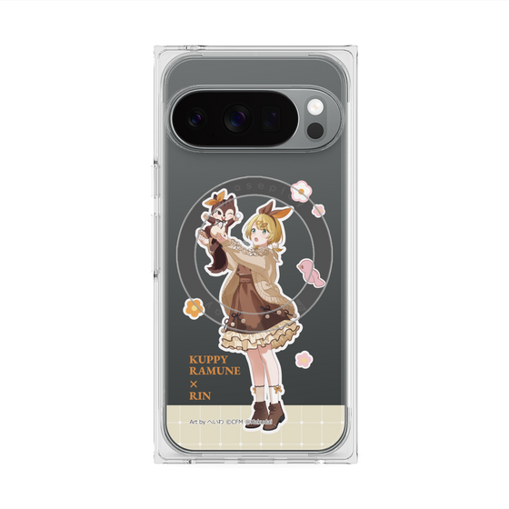 プレミアムスクエアケース with Pixelsnap［ 初音ミク×クッピーラムネ - 鏡音リン×ラム - 等身イラスト2 ］