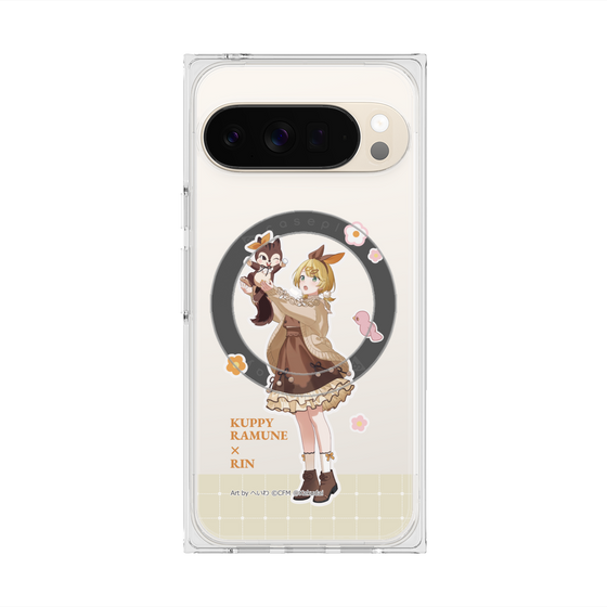 プレミアムスクエアケース with Pixelsnap［ 初音ミク×クッピーラムネ - 鏡音リン×ラム - 等身イラスト2 ］