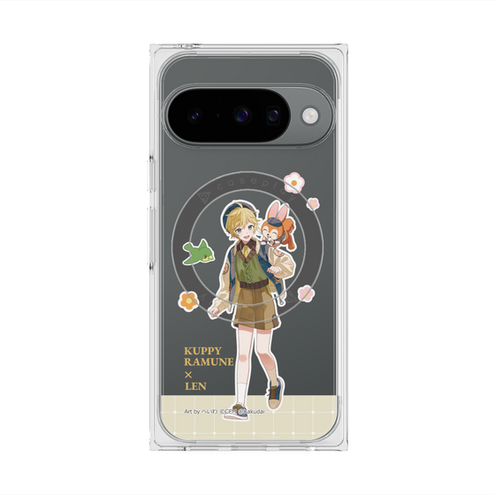 プレミアムスクエアケース with Pixelsnap［ 初音ミク×クッピーラムネ - 鏡音レン×クッピー - 等身イラスト2 ］