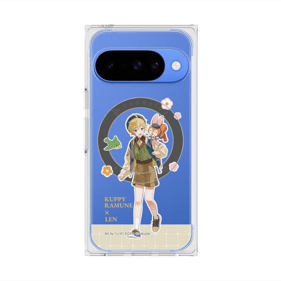プレミアムスクエアケース with Pixelsnap［ 初音ミク×クッピーラムネ - 鏡音レン×クッピー - 等身イラスト2 ］