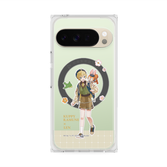 プレミアムスクエアケース with Pixelsnap［ 初音ミク×クッピーラムネ - 鏡音レン×クッピー - 等身イラスト2 ］