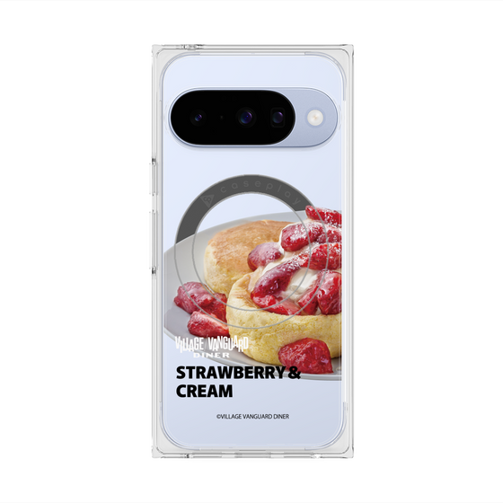 プレミアムスクエアケース with Pixelsnap［ ヴィレッジヴァンガードダイナー - ストロベリー＆クリームパンケーキ ］