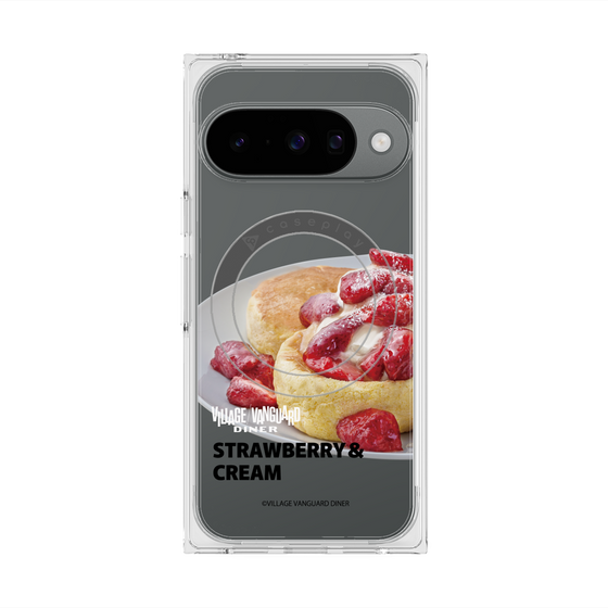 プレミアムスクエアケース with Pixelsnap［ ヴィレッジヴァンガードダイナー - ストロベリー＆クリームパンケーキ ］