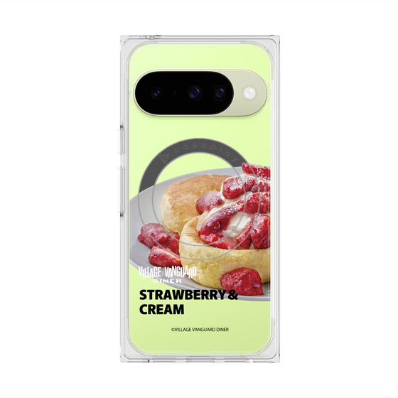 プレミアムスクエアケース with Pixelsnap［ ヴィレッジヴァンガードダイナー - ストロベリー＆クリームパンケーキ ］