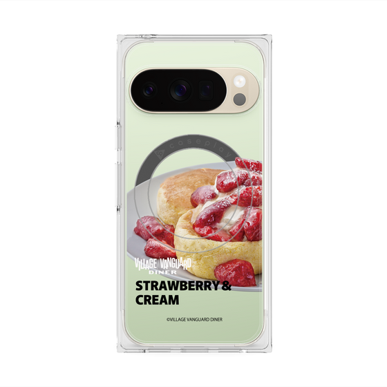 プレミアムスクエアケース with Pixelsnap［ ヴィレッジヴァンガードダイナー - ストロベリー＆クリームパンケーキ ］
