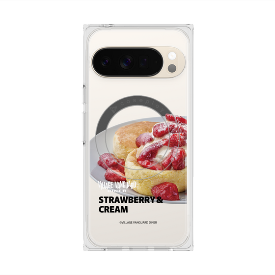 プレミアムスクエアケース with Pixelsnap［ ヴィレッジヴァンガードダイナー - ストロベリー＆クリームパンケーキ ］