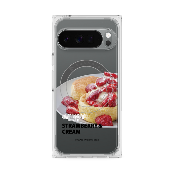 プレミアムスクエアケース with Pixelsnap［ ヴィレッジヴァンガードダイナー - ストロベリー＆クリームパンケーキ ］