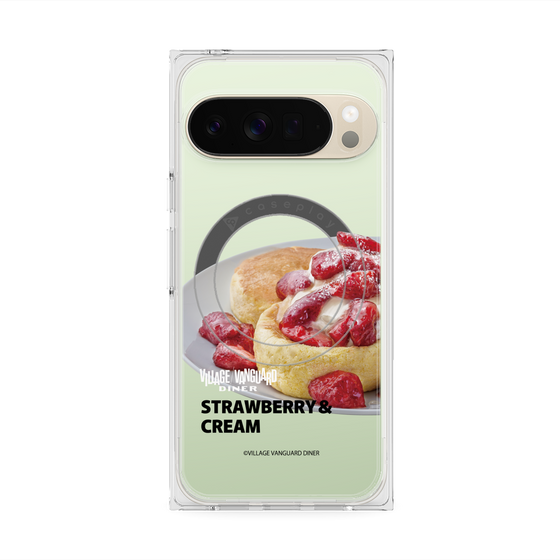 プレミアムスクエアケース with Pixelsnap［ ヴィレッジヴァンガードダイナー - ストロベリー＆クリームパンケーキ ］