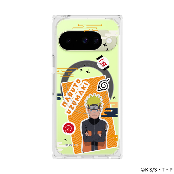 プレミアムスクエアケース with Pixelsnap［ NARUTO -ナルト- 疾風伝 - ステッカー - うずまきナルト ］