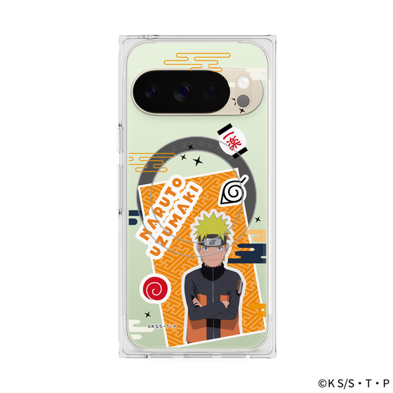 プレミアムスクエアケース with Pixelsnap［ NARUTO -ナルト- 疾風伝 - ステッカー - うずまきナルト ］