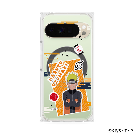 プレミアムスクエアケース with Pixelsnap［ NARUTO -ナルト- 疾風伝 - ステッカー - うずまきナルト ］