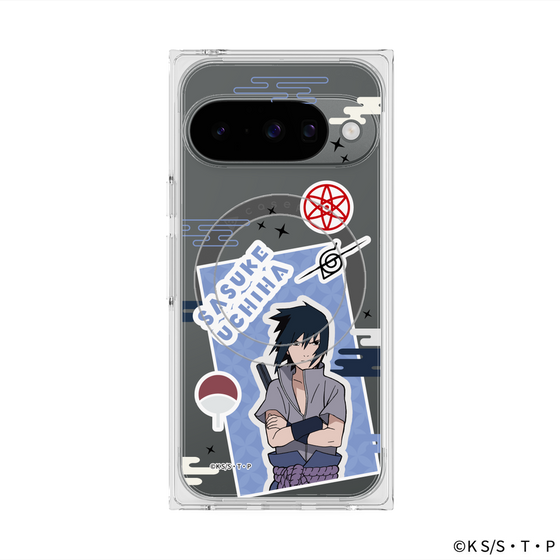 プレミアムスクエアケース with Pixelsnap［ NARUTO -ナルト- 疾風伝 - ステッカー - うちはサスケ ］