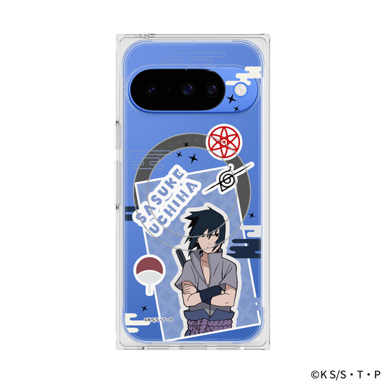 プレミアムスクエアケース with Pixelsnap［ NARUTO -ナルト- 疾風伝 - ステッカー - うちはサスケ ］