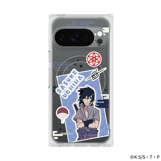 プレミアムスクエアケース with Pixelsnap［ NARUTO -ナルト- 疾風伝 - ステッカー - うちはサスケ ］