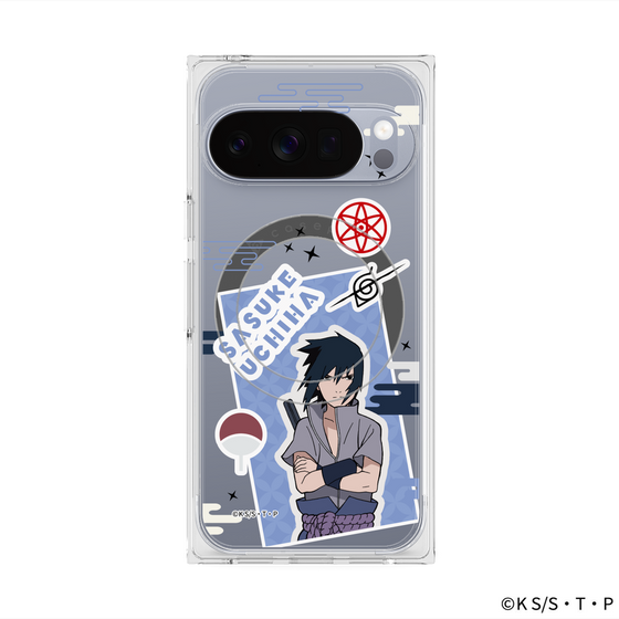 プレミアムスクエアケース with Pixelsnap［ NARUTO -ナルト- 疾風伝 - ステッカー - うちはサスケ ］