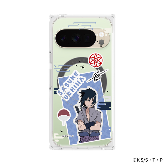 プレミアムスクエアケース with Pixelsnap［ NARUTO -ナルト- 疾風伝 - ステッカー - うちはサスケ ］