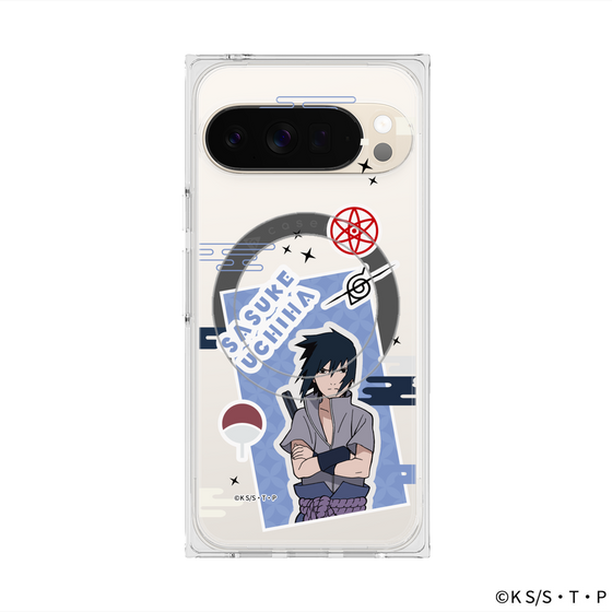 プレミアムスクエアケース with Pixelsnap［ NARUTO-ナルト- 疾風伝 - ステッカー - うちはサスケ ］