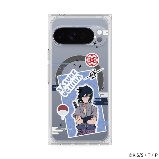 プレミアムスクエアケース with Pixelsnap［ NARUTO -ナルト- 疾風伝 - ステッカー - うちはサスケ ］