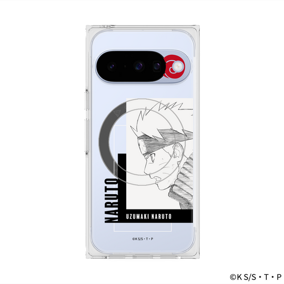 プレミアムスクエアケース with Pixelsnap［ NARUTO-ナルト- 疾風伝 - うずまきナルト - 線画 ］