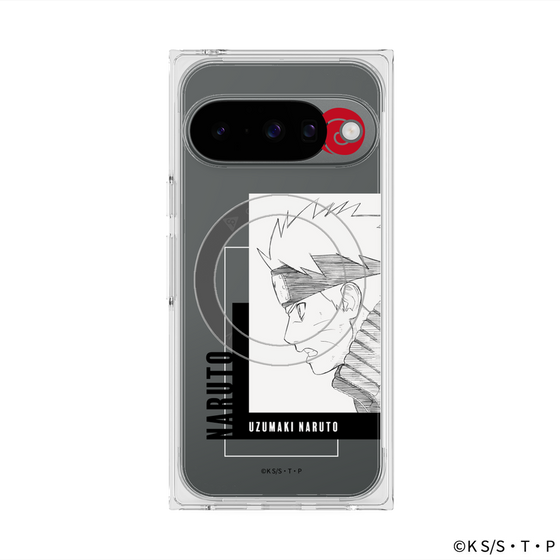 プレミアムスクエアケース with Pixelsnap［ NARUTO -ナルト- 疾風伝 - うずまきナルト - 線画 ］