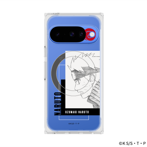 プレミアムスクエアケース with Pixelsnap［ NARUTO -ナルト- 疾風伝 - うずまきナルト - 線画 ］