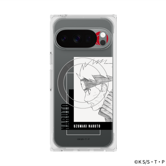プレミアムスクエアケース with Pixelsnap［ NARUTO -ナルト- 疾風伝 - うずまきナルト - 線画 ］
