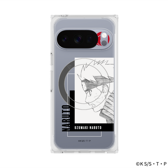 プレミアムスクエアケース with Pixelsnap［ NARUTO -ナルト- 疾風伝 - うずまきナルト - 線画 ］
